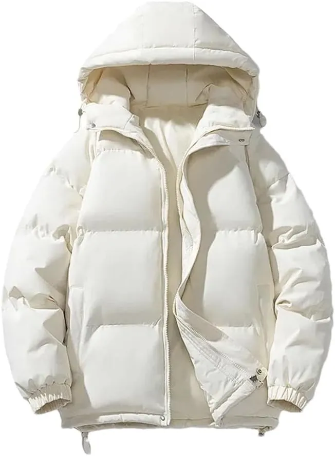 REHJJDFD Men Parkas Cotton-Padded Coats Men Puffer Jackets Outdoor Hooded Coat Casual Thick Warm Coat Men Jacket