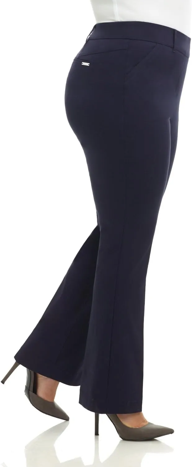 Rekucci Curvy Woman Ease into Comfort Barely Bootcut Plus Size Pant