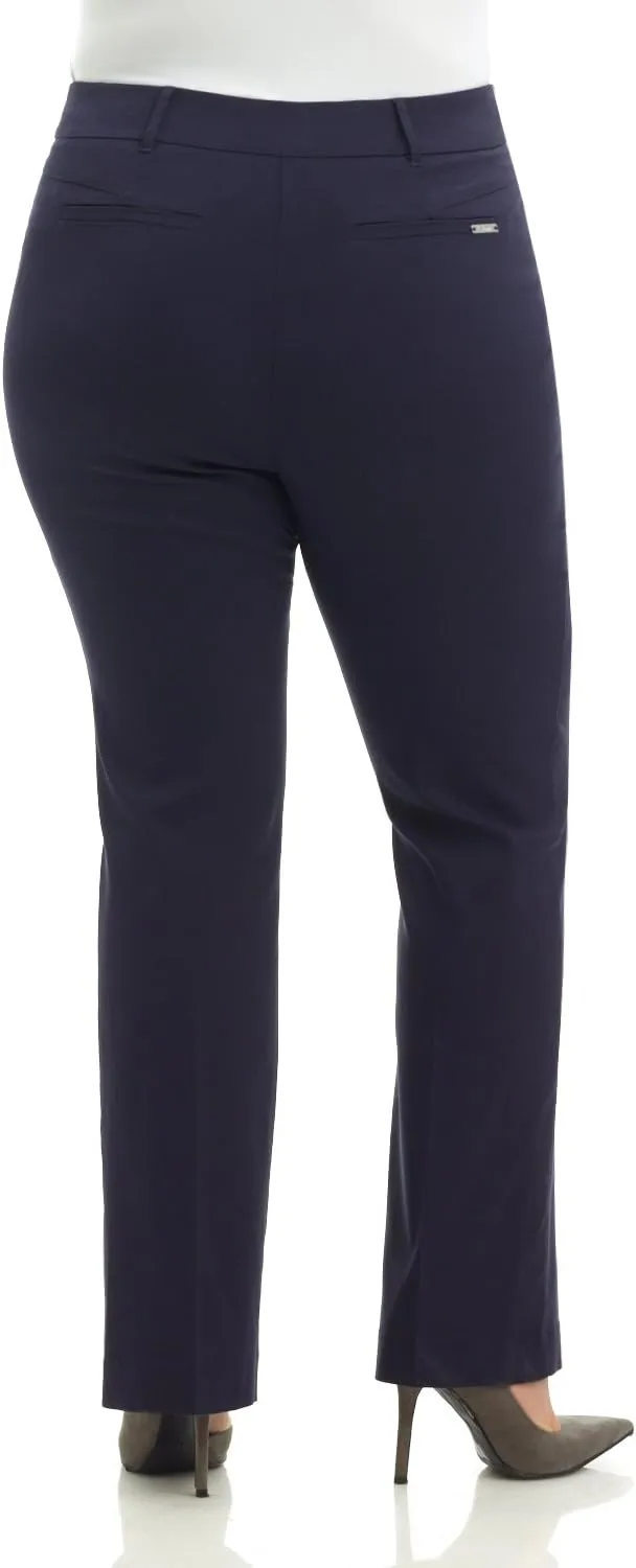 Rekucci Curvy Woman Ease into Comfort Barely Bootcut Plus Size Pant