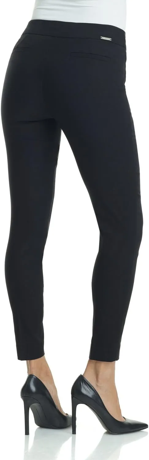 Rekucci Women's Ease into Comfort Slim Ankle Pant with Snaps