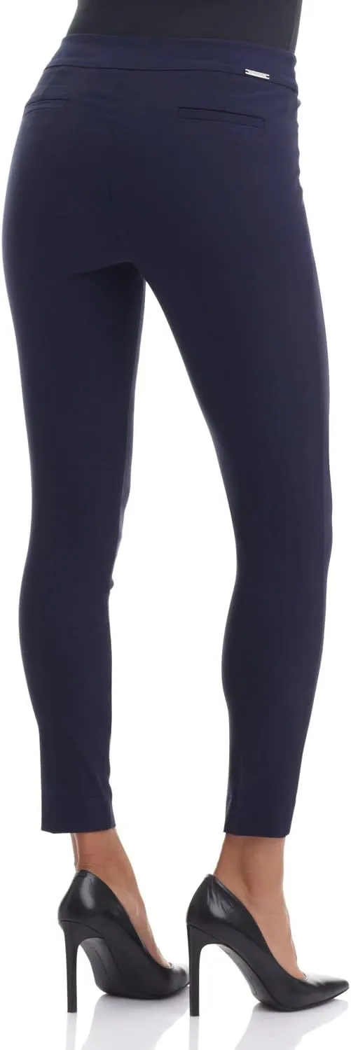 Rekucci Women's Ease into Comfort Slim Ankle Pant with Snaps