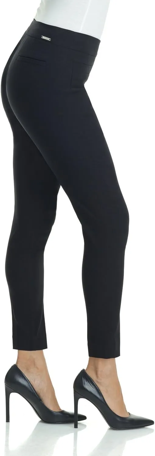 Rekucci Women's Ease into Comfort Slim Ankle Pant with Snaps