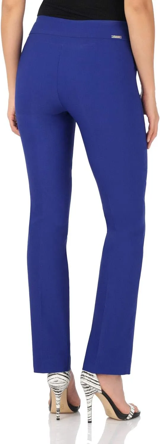 Rekucci Women's Ease Into Comfort Stretchy Straight Leg Office Pant with Tummy Control