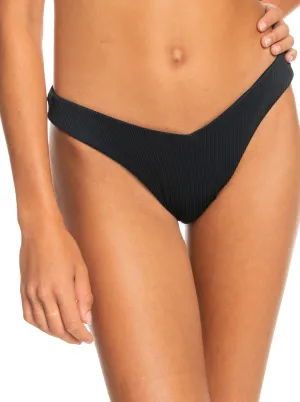 Rib Roxy Love Cheeky Bikini Bottoms - Anthracite