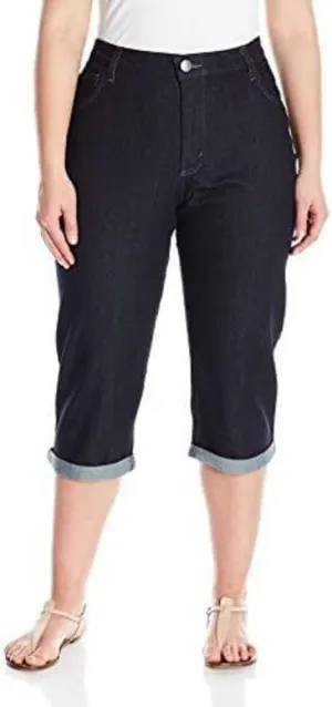 Riders by Lee Indigo Women's Plus Size Comfort Waist Cuff Capri