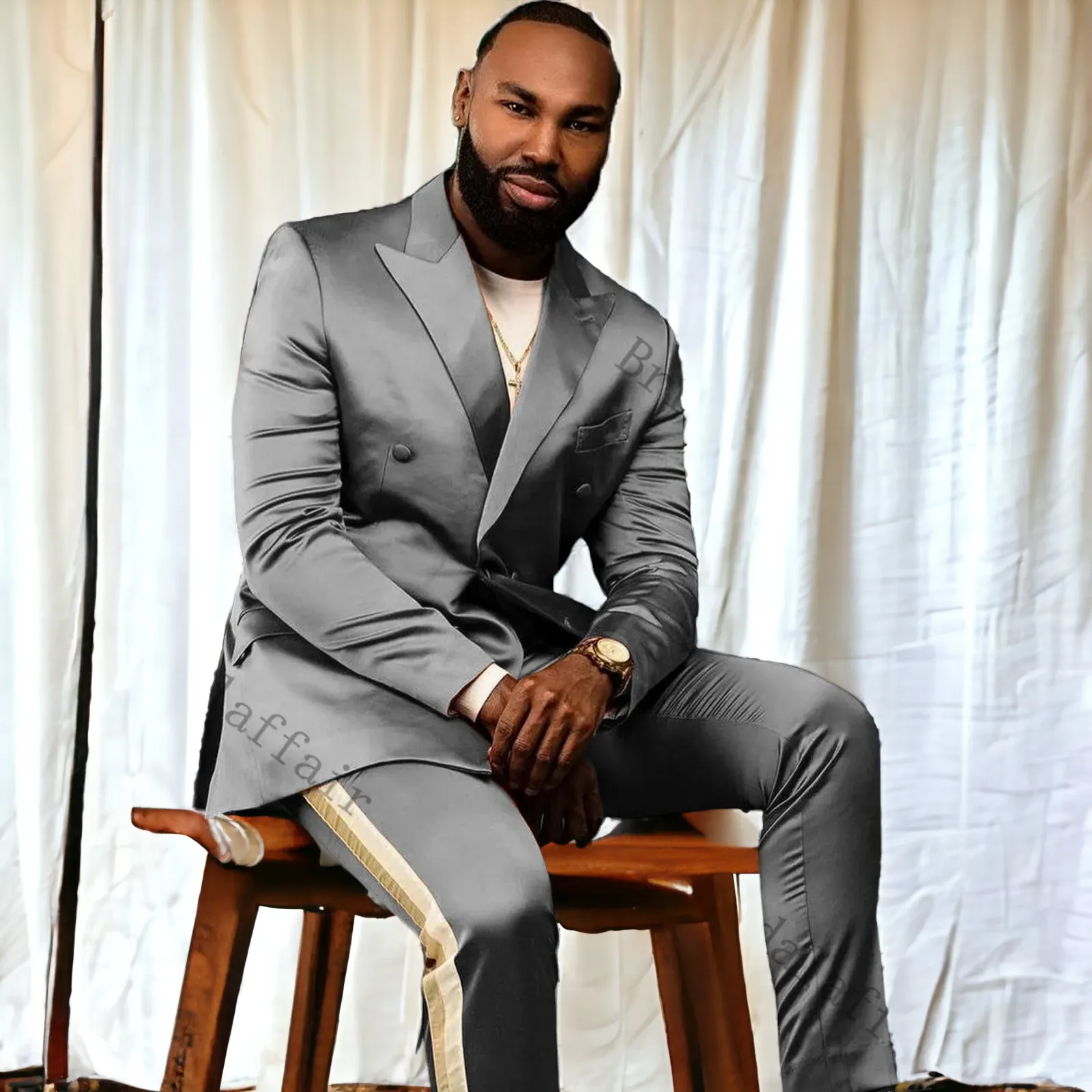 Ronnie Vol 1. Luxury DesignDouble Breasted SlimFit 2pc Suit