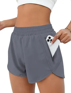 Rosvigor Women Shorts High Waisted Running Shorts Casual Workout Shorts with Pocket