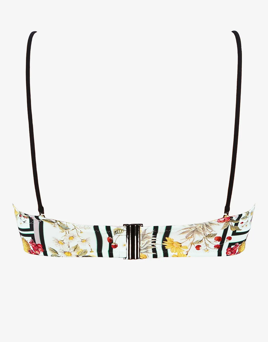 Scenery Bandeau Bikini Top - Monochrome Garden