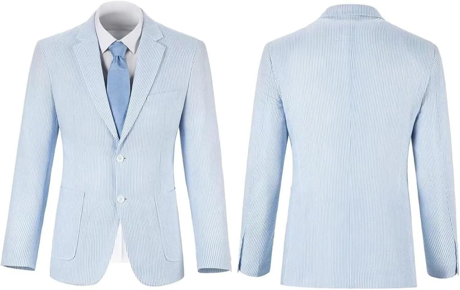 Seersucker Mens Suit Jackets Slim Fit Summer Blazer Casual Sports Coat Stripe Suits Jacket Wedding Prom Tuxedo Blazers