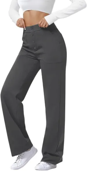 SEMARO High Waisted Casual Pants for Women Business Dress Work Office Stretchy Pants with Pockets
