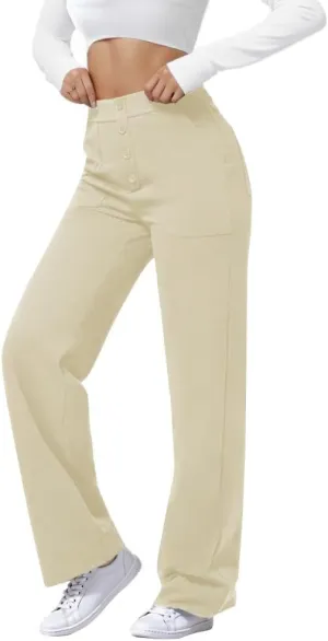 SEMARO High Waisted Casual Pants for Women Business Dress Work Office Stretchy Pants with Pockets