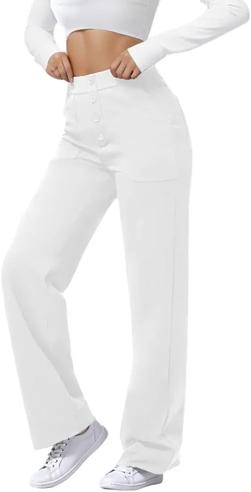 SEMARO High Waisted Casual Pants for Women Business Dress Work Office Stretchy Pants with Pockets