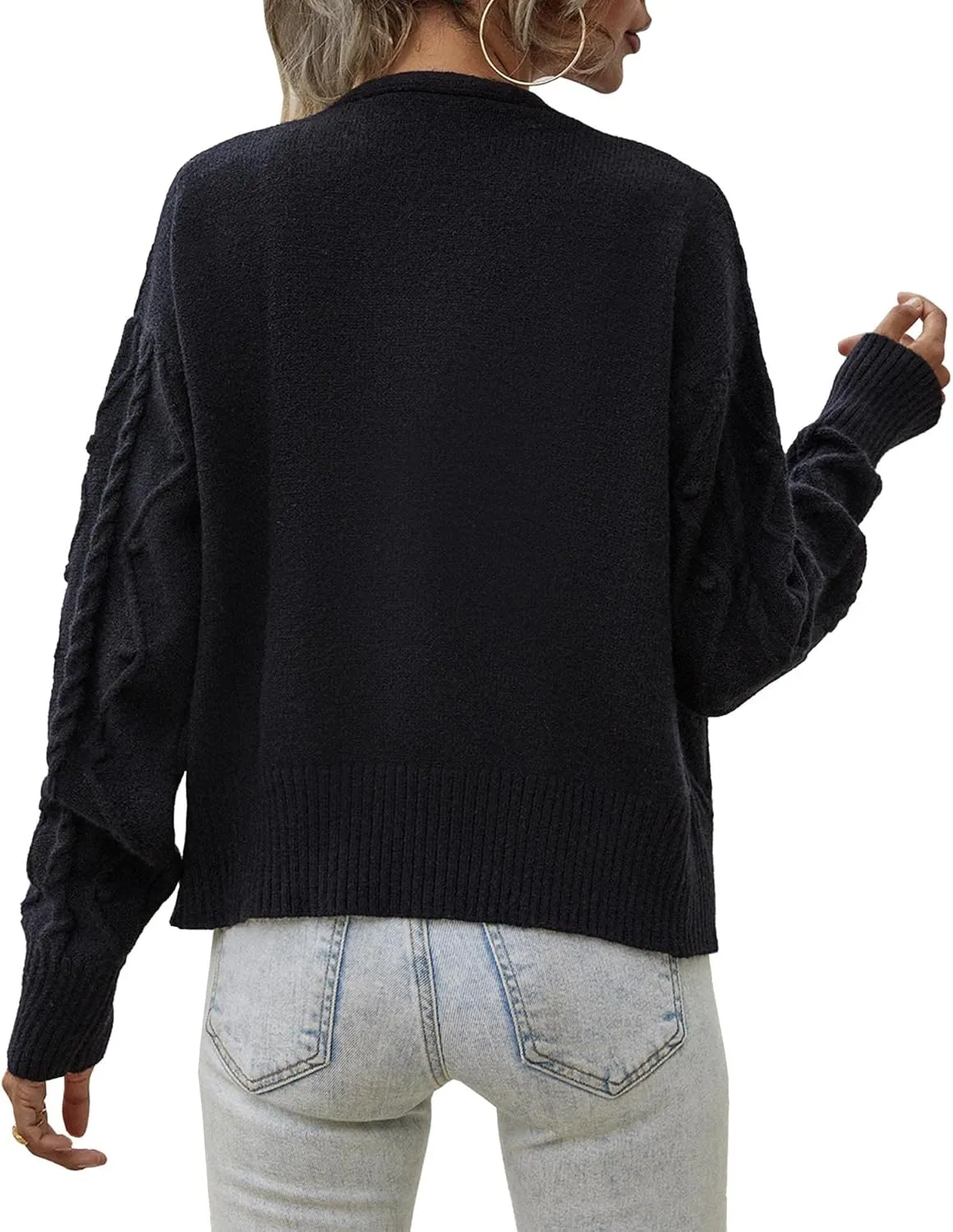 Sexyshine Women's Two Piece Outfits Cable Knitted Spaghetti Strap Crop Tank Top and Long Sleeve Cardigan Chic Sweaters Sets