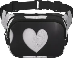 Shadow's Heart Print Crossbody Waist Bag, Adjustable Everywhere Fanny Packs for Men&Women/Traveling/Outdoors/Hiking