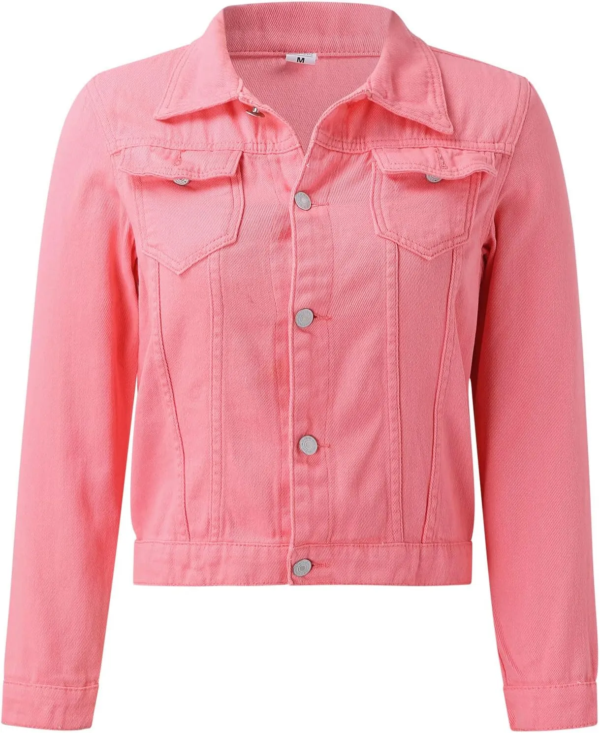 SHAOBGE Denim Duster Jacket for Women Women's Basic Solid Color Button Down Denim Cotton Jacket Stretch Jean Jackets for