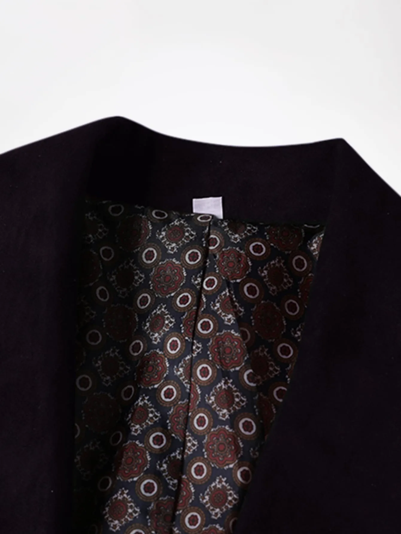 Shawl Collar Contrast Binding Single Button Jacquard Blazer