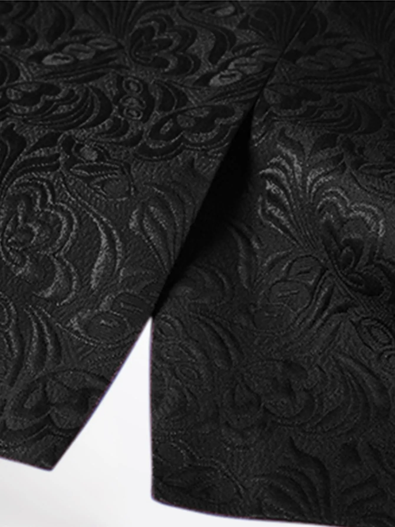 Shawl Collar Contrast Binding Single Button Jacquard Blazer