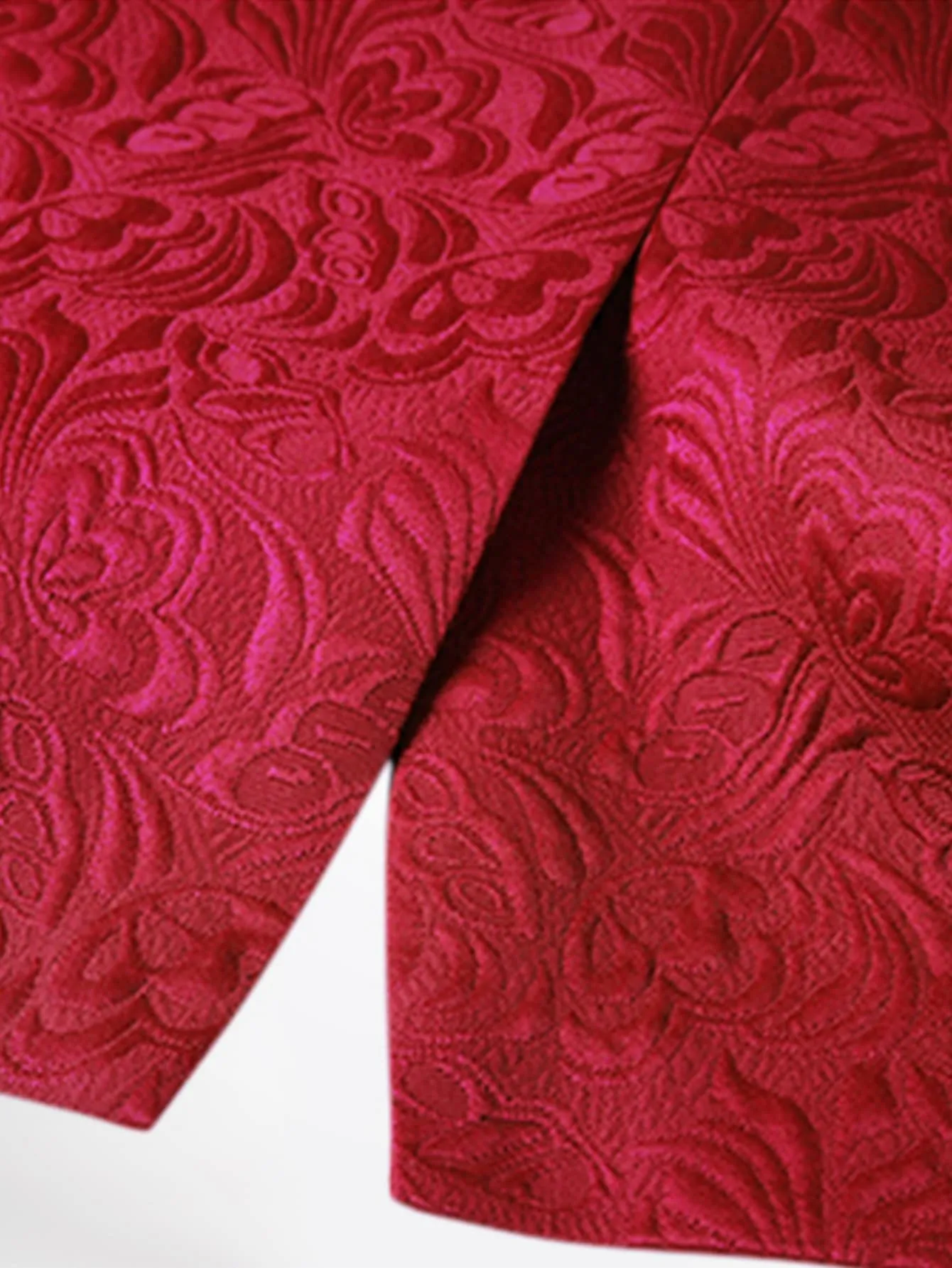 Shawl Collar Contrast Binding Single Button Jacquard Blazer