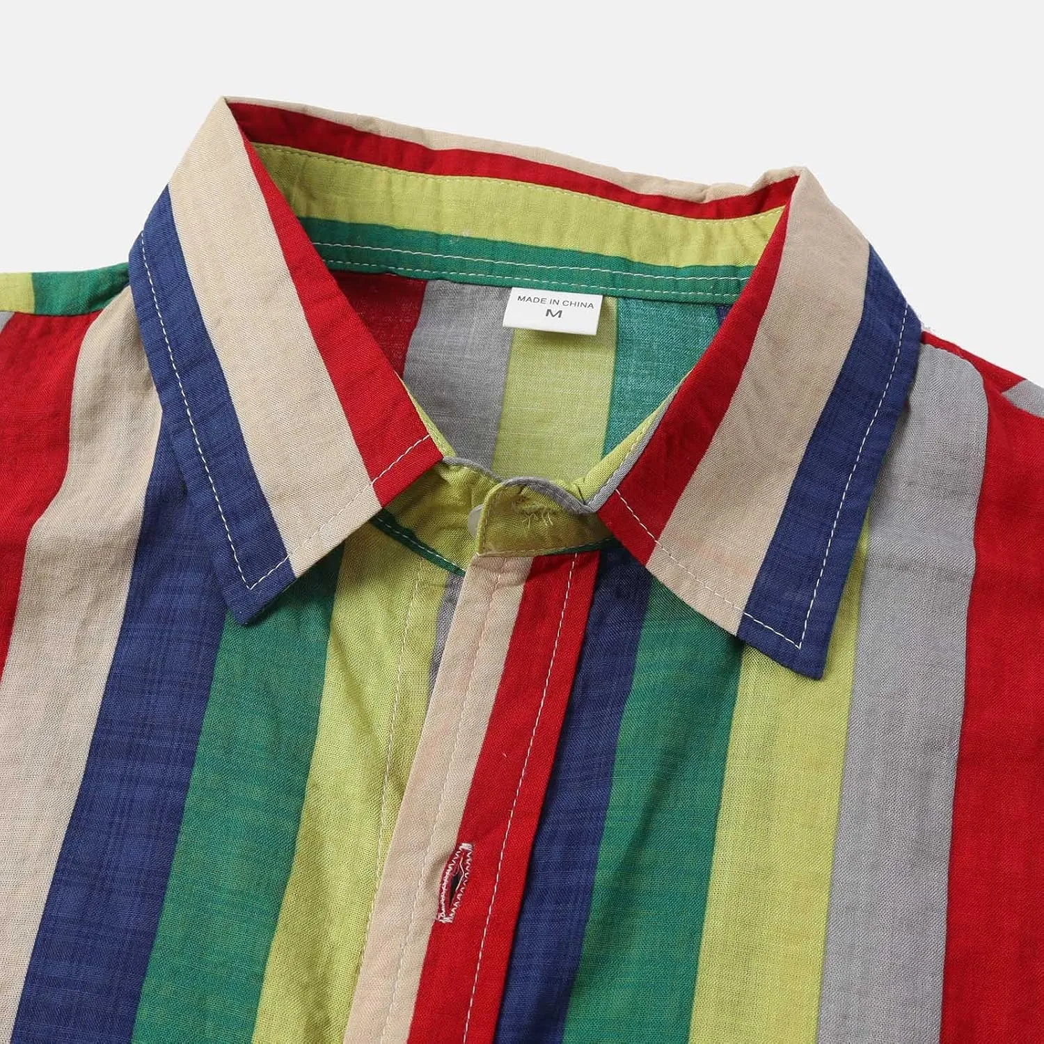 Short Sleeve Button Up Shirts for Men Hawaiian Stripe Printing Top with Pocket Polo Shirts for Men Men Casual Short