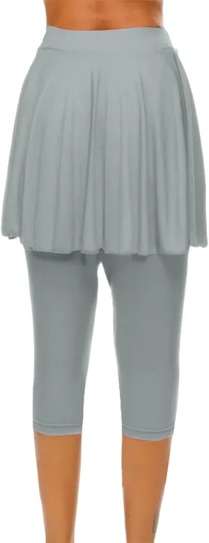 Skirted Leggings for Women 2025 Tennis Skorts Gym Tennis Yoga Legging with Skirts Summer Clothing