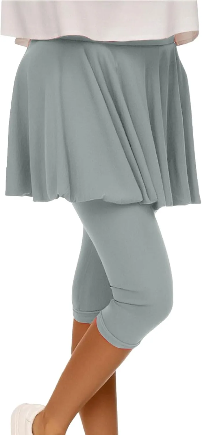 Skirted Leggings for Women 2025 Tennis Skorts Gym Tennis Yoga Legging with Skirts Summer Clothing