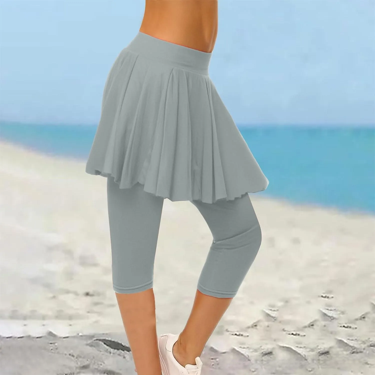Skirted Leggings for Women 2025 Tennis Skorts Gym Tennis Yoga Legging with Skirts Summer Clothing