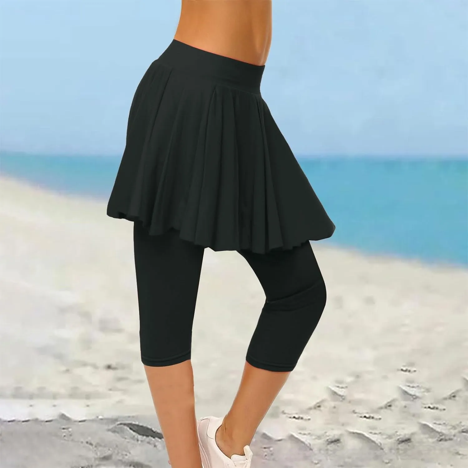 Skirted Leggings for Women 2025 Tennis Skorts Gym Tennis Yoga Legging with Skirts Summer Clothing