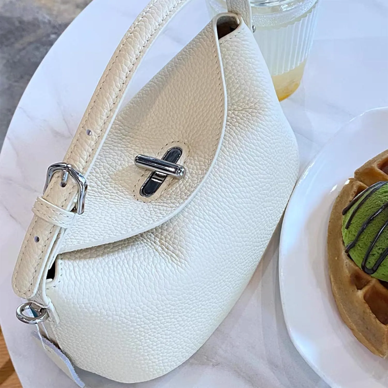 Soft Vegan Leather Hobo Bag,Small Crossbody Purses with Detachable Strap,cowhide handbag.purse