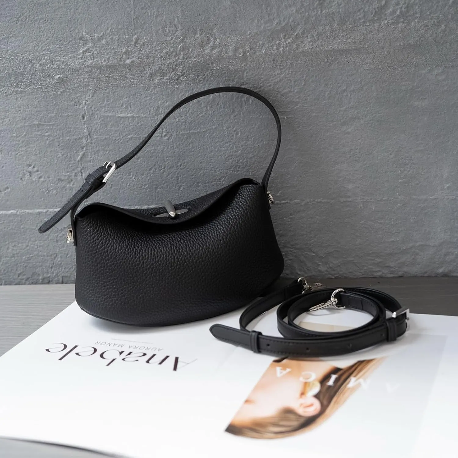 Soft Vegan Leather Hobo Bag,Small Crossbody Purses with Detachable Strap,cowhide handbag.purse