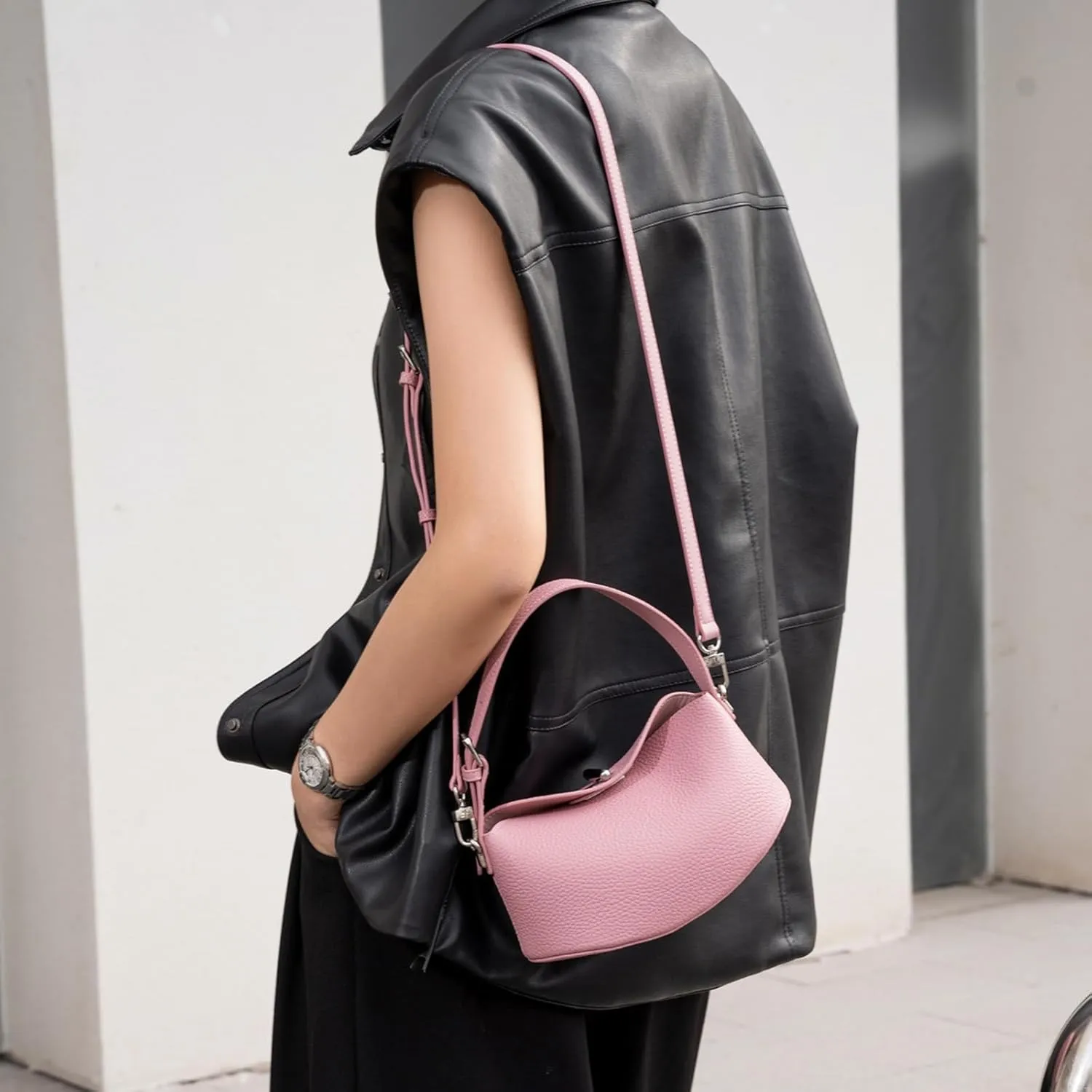 Soft Vegan Leather Hobo Bag,Small Crossbody Purses with Detachable Strap,cowhide handbag.purse