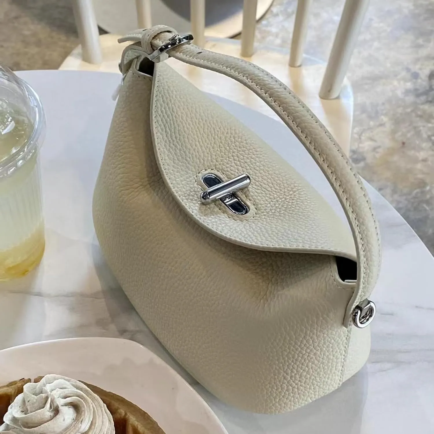 Soft Vegan Leather Hobo Bag,Small Crossbody Purses with Detachable Strap,cowhide handbag.purse