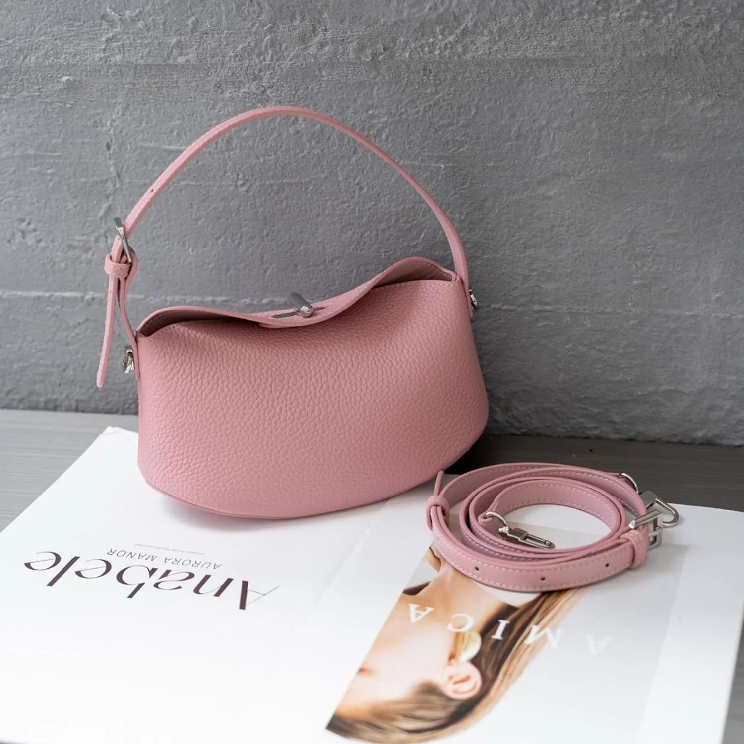 Soft Vegan Leather Hobo Bag,Small Crossbody Purses with Detachable Strap,cowhide handbag.purse