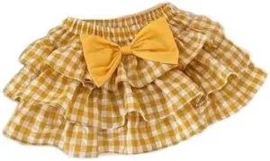 SOLILOQUY Women's Lolita Kawaii Mini Skirts Elastic Waist Tiered Ruffle Mini Skirts/Skort Japanese Korean Cute Sweet Skirt
