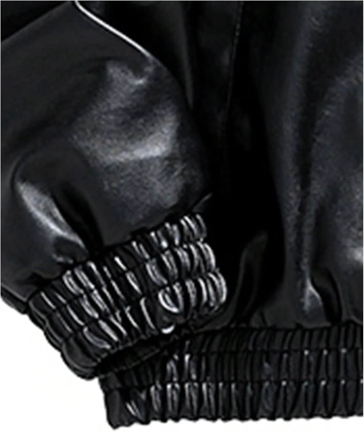 SOLY HUX Men's PU Leather Jacket Letter Graphic Zip Up Mock Neck Long Sleeve Motorcycle Jacket Coats