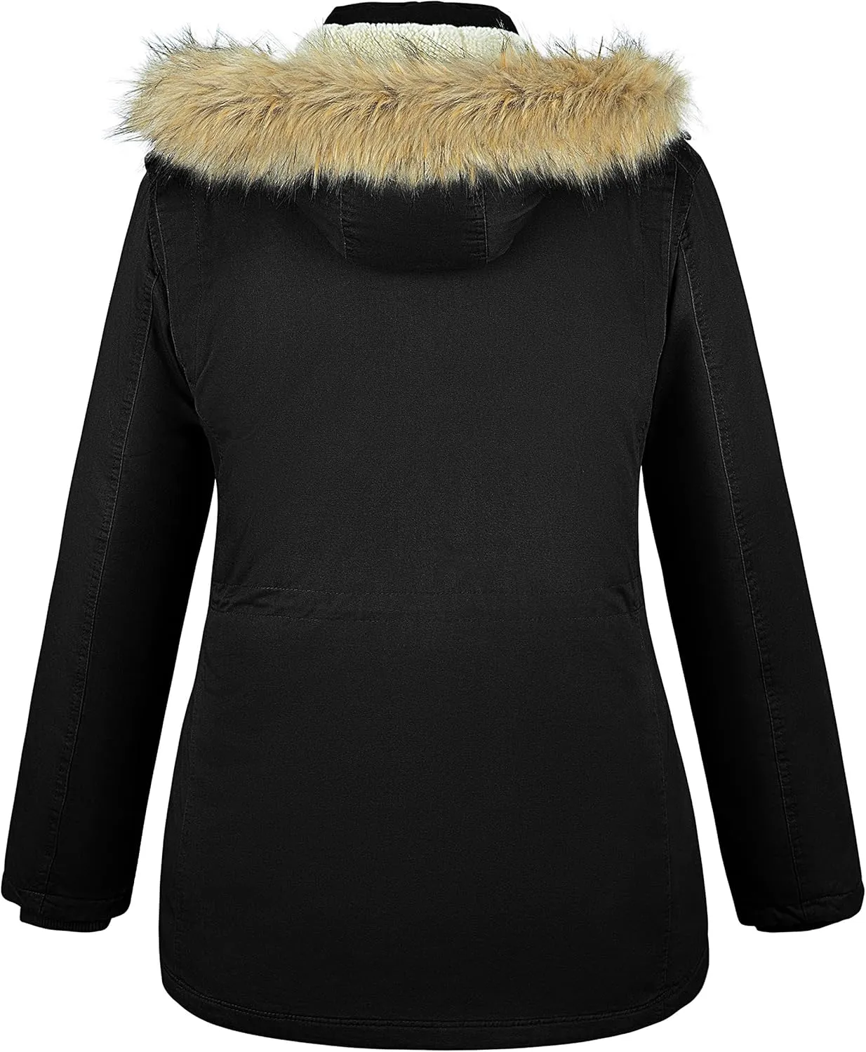 Soularge Women's Winter Plus Size Sherpa Lined Coats with Detachable Hood