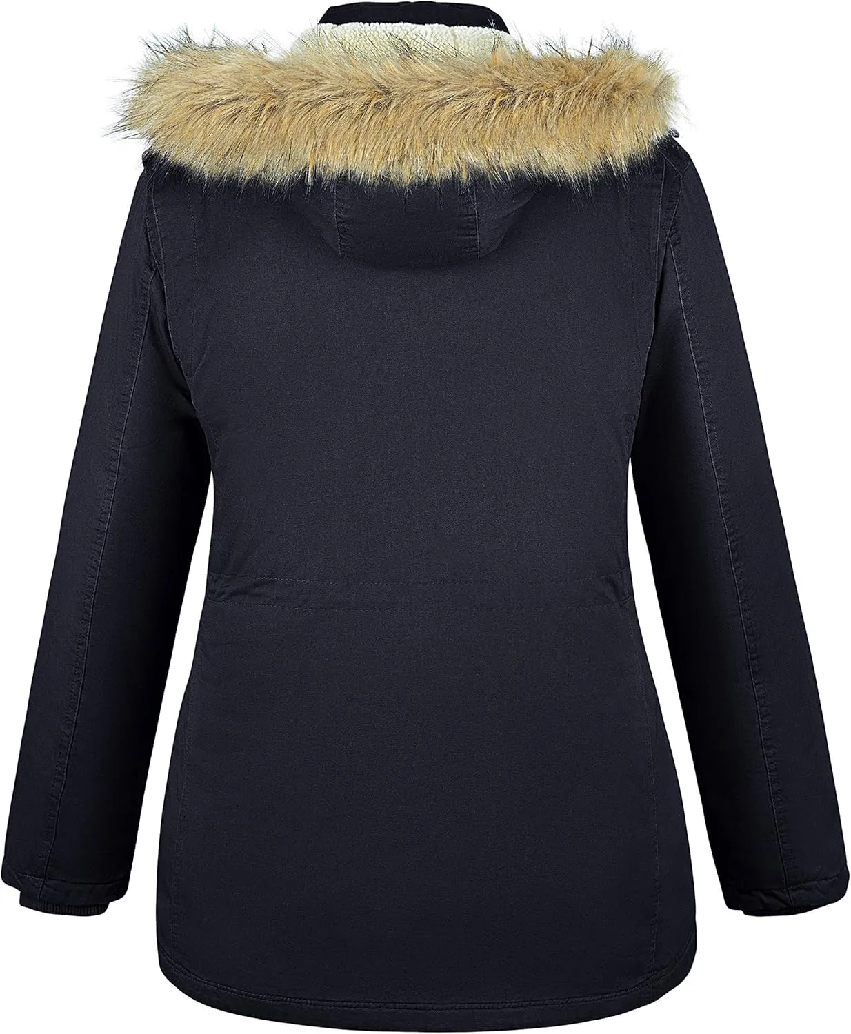 Soularge Women's Winter Plus Size Sherpa Lined Coats with Detachable Hood