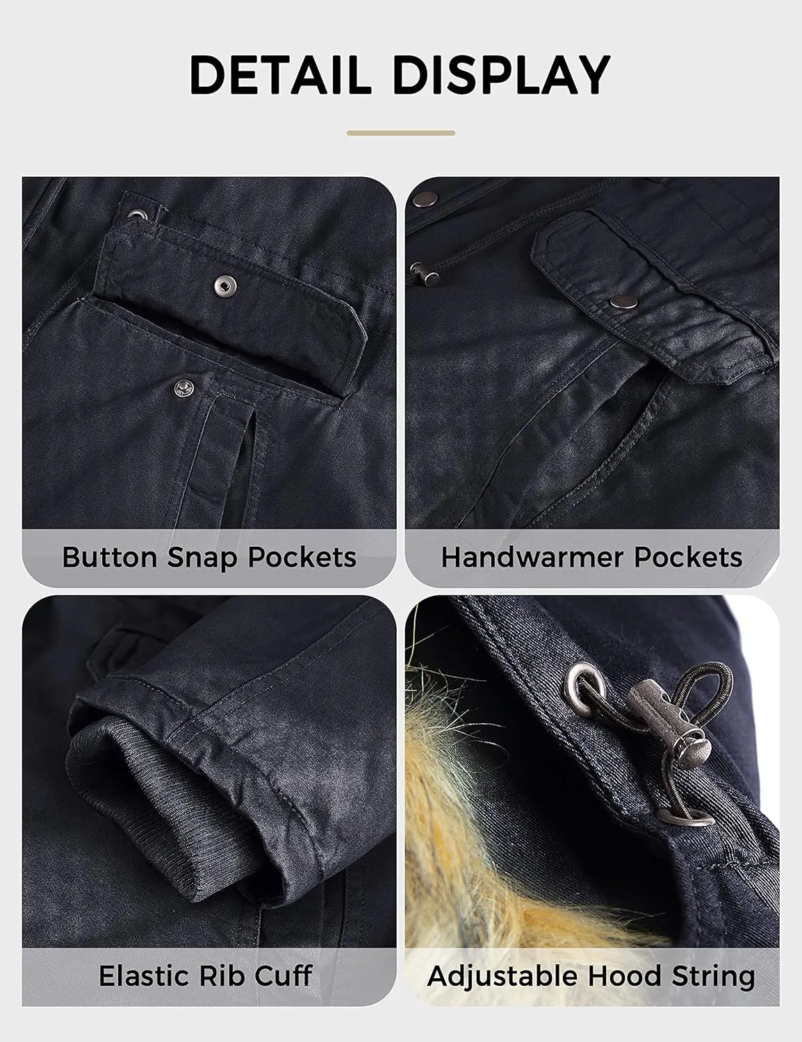 Soularge Women's Winter Plus Size Sherpa Lined Coats with Detachable Hood