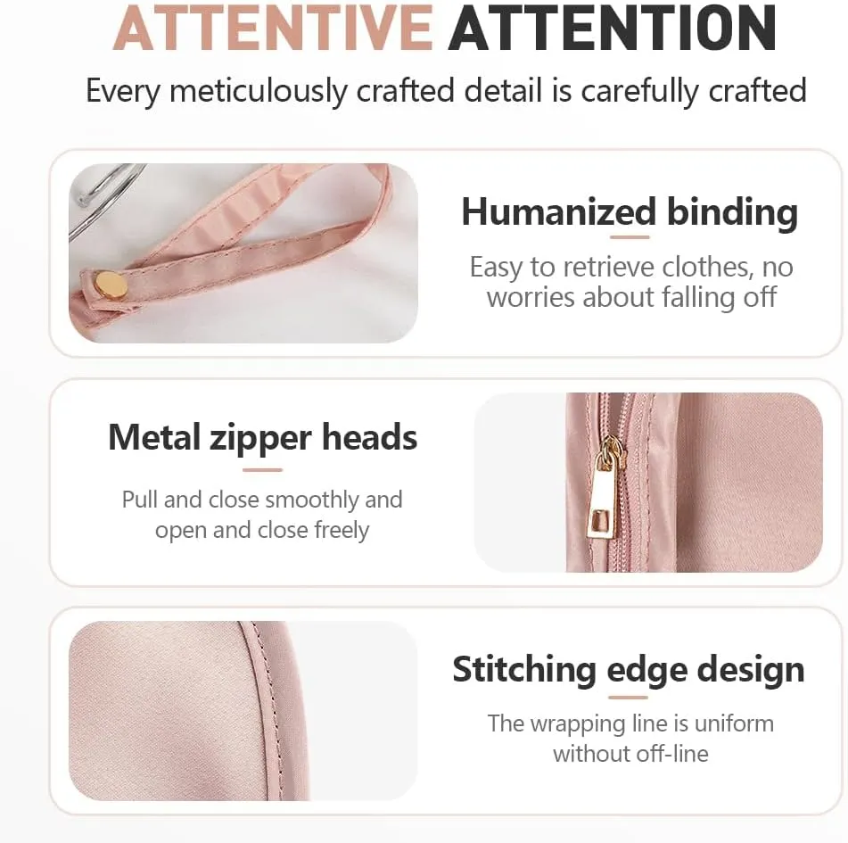 Space Saving Hanging Garment Bag with Self Compression Zipper, 2025 New Garment Bag for Hanging Clothes, Large-Capacity Down Coat storage Protector with Transparent Window (Pink, Short)