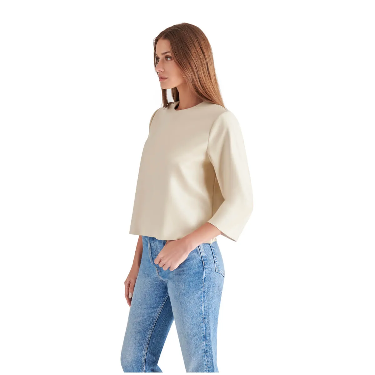 Steve Madden Faux Leather Top