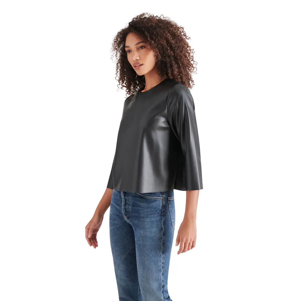 Steve Madden Faux Leather Top