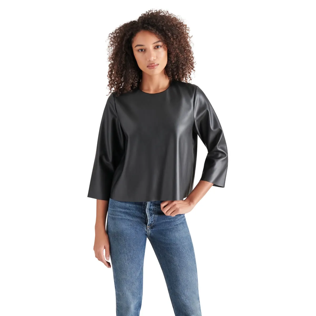 Steve Madden Faux Leather Top