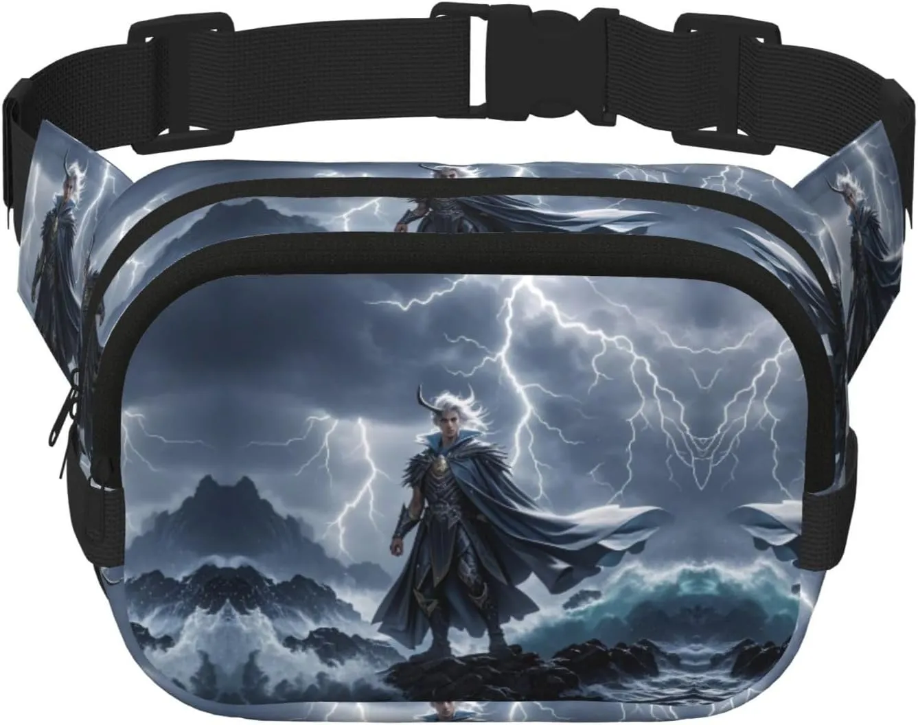 Storm Whisper Print Crossbody Waist Bag, Adjustable Everywhere Fanny Packs for Men&Women/Traveling/Outdoors/Hiking
