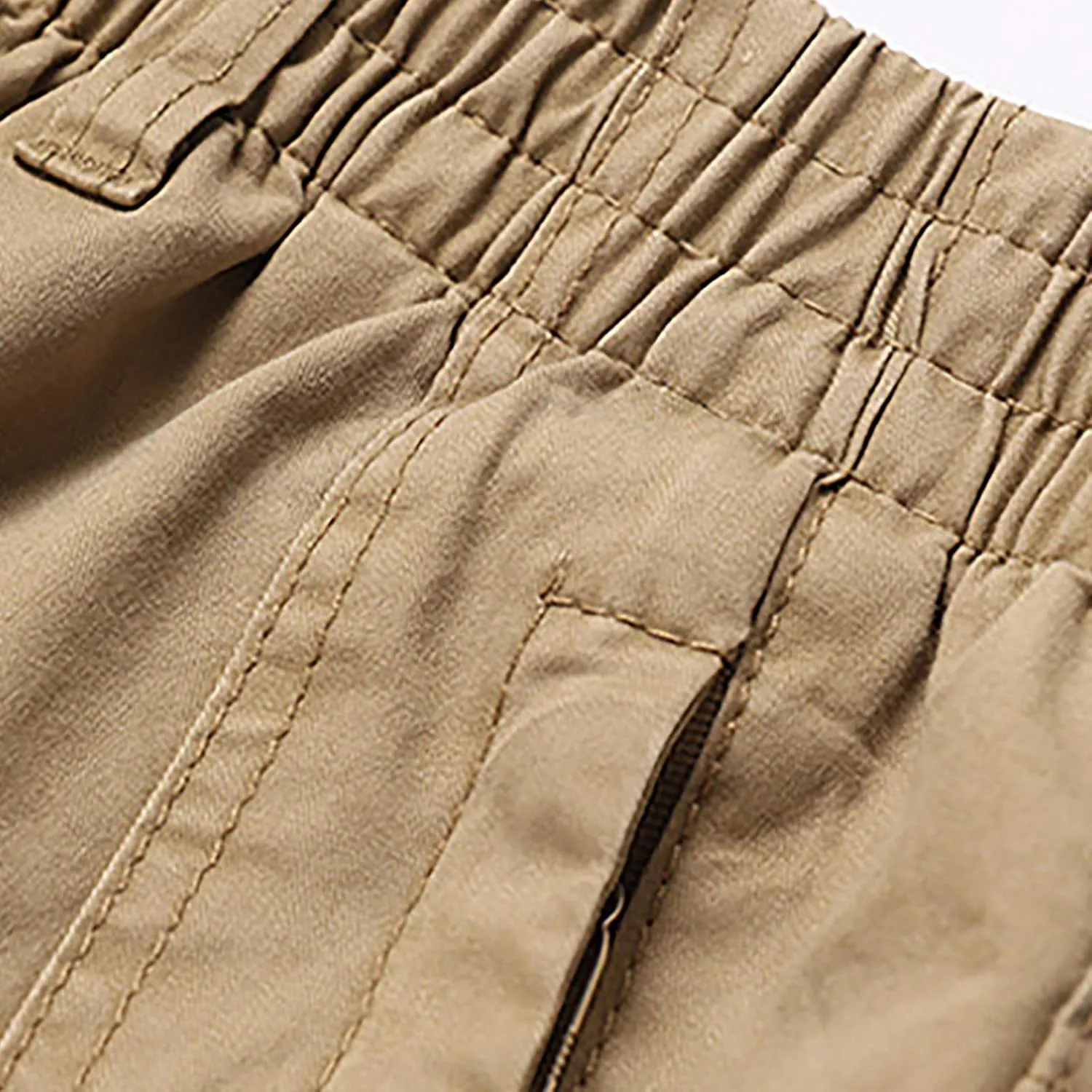 Straight Fit Cargo Pants for Men Big and Tall Elastic Waisted Joggers with Pockets Outdoor Running Hiking Trousers
