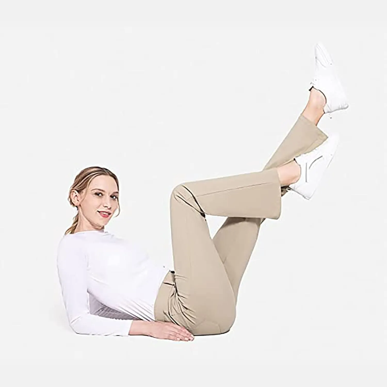 Straight Trousers for Women Women's Warm Yoga Pants High Waist Buttocks Nude Stretch Straight Leg Solid Color Pants