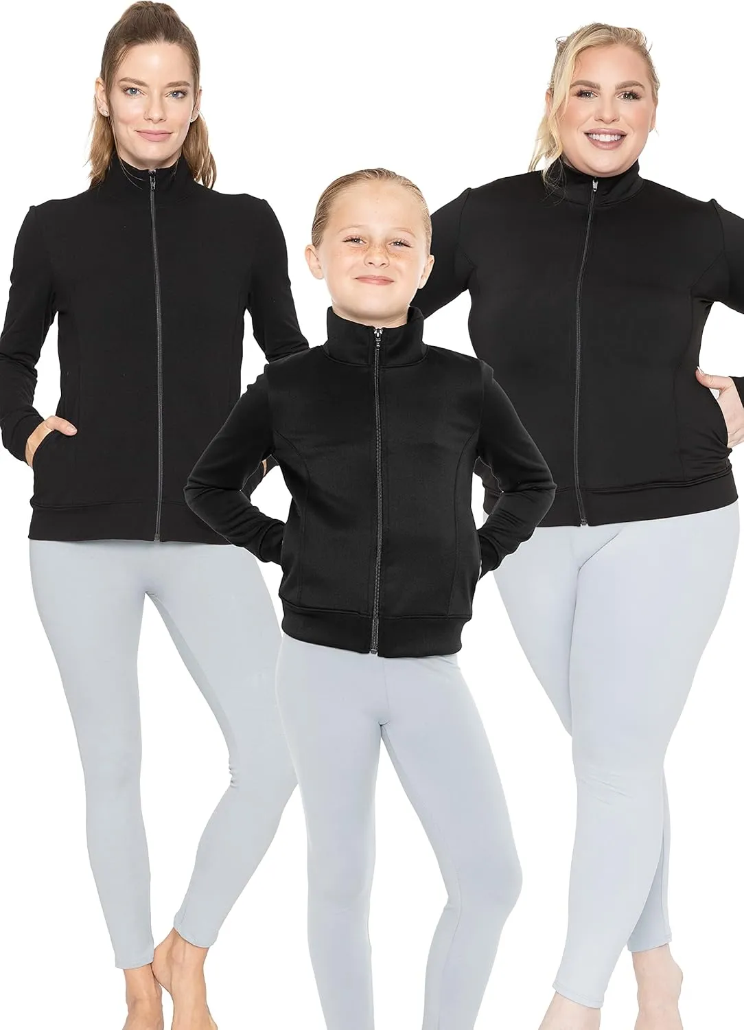 STRETCH IS COMFORT Girl's and Women's Dance Cheer Cotton Warm Up Jacket