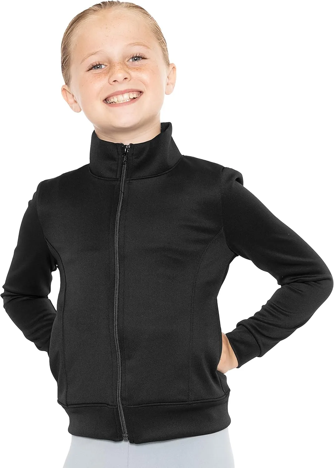 STRETCH IS COMFORT Girl's and Women's Dance Cheer Cotton Warm Up Jacket