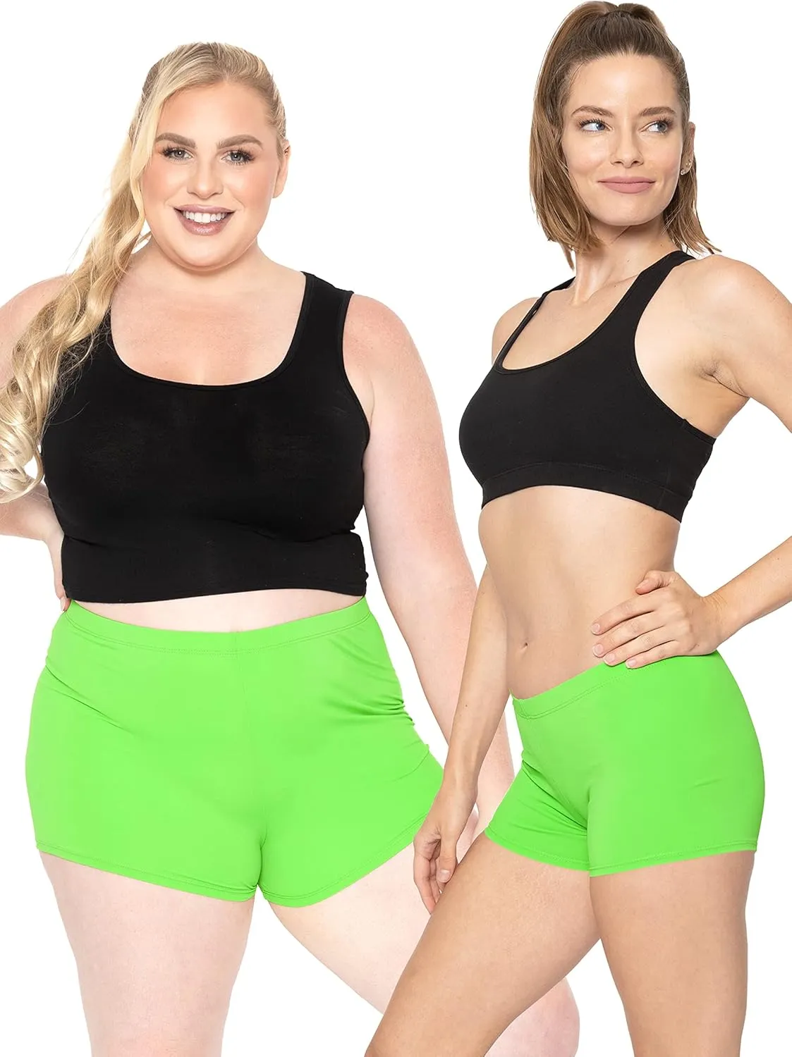 STRETCH IS COMFORT Women's and Plus Size Nylon Booty Shorts | S-3X