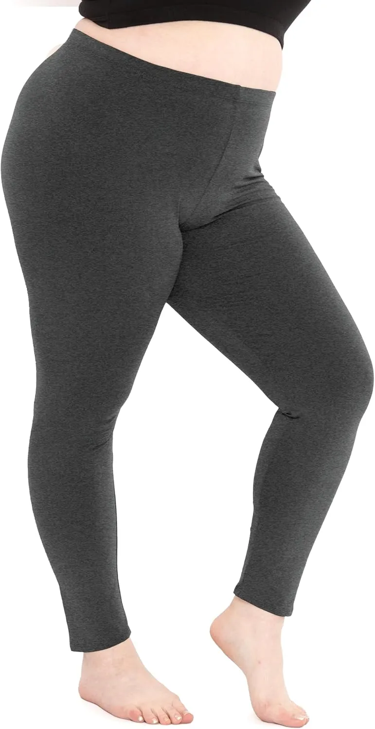 STRETCH IS COMFORT Women's Plus Size Knee & Full Length Cotton Leggings | X-Large - 7X