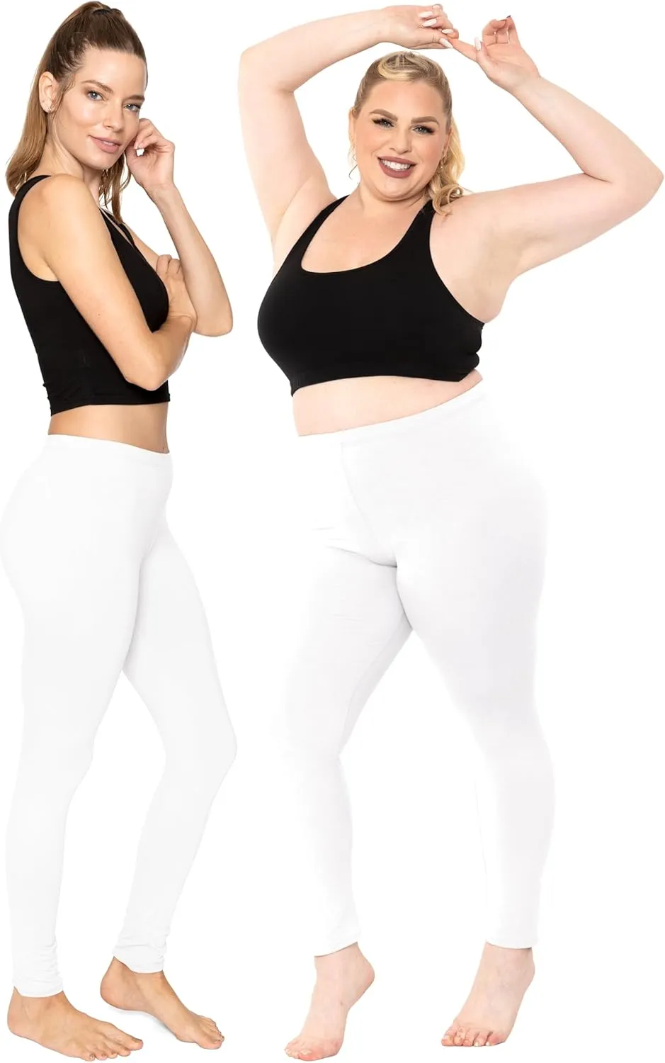 STRETCH IS COMFORT Women's Plus Size Knee & Full Length Cotton Leggings | X-Large - 7X