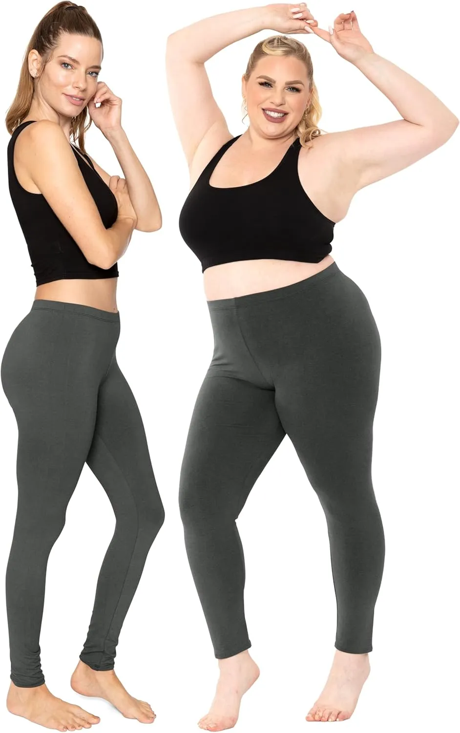 STRETCH IS COMFORT Women's Plus Size Knee & Full Length Cotton Leggings | X-Large - 7X